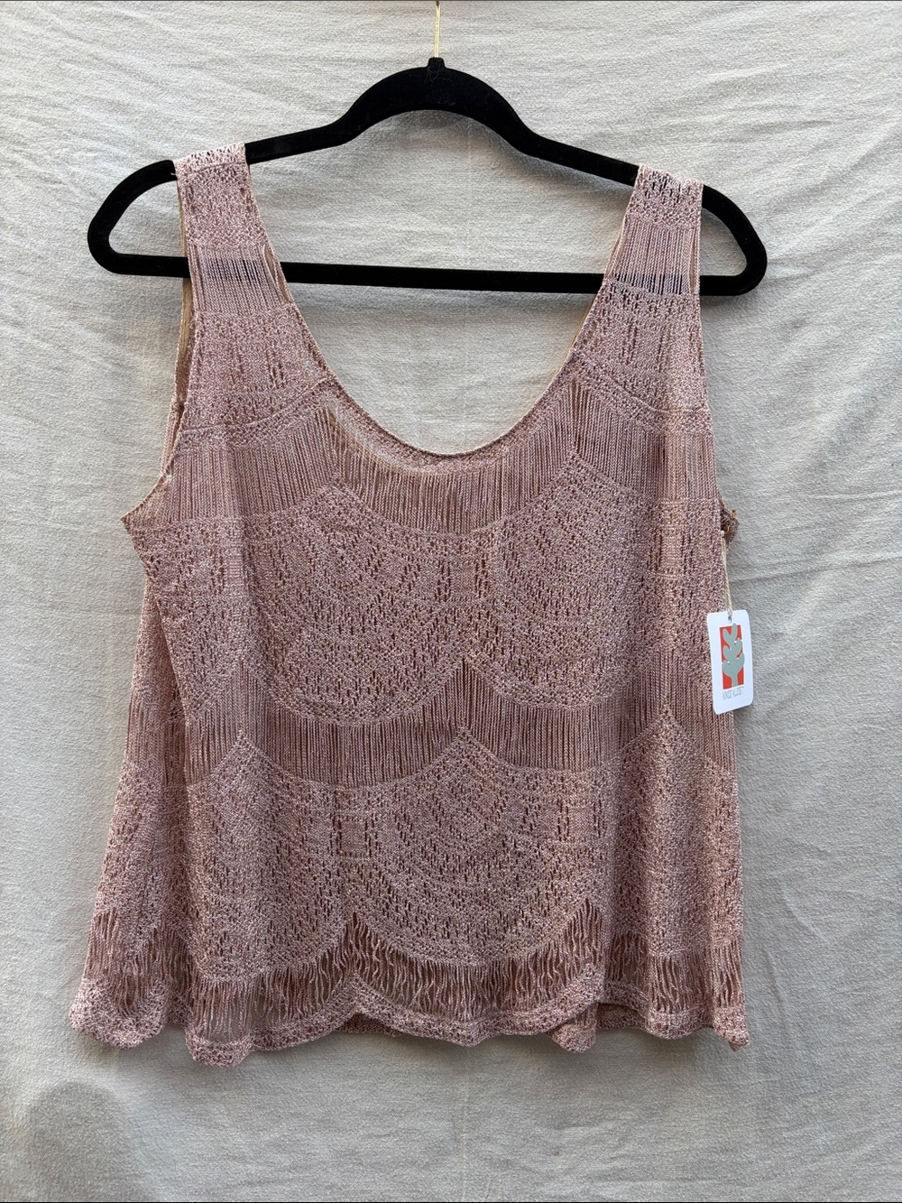 Light Pink Crochet Tank Top - Women Tops